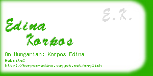 edina korpos business card